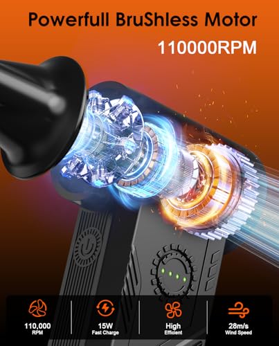 Efficore Powerful Cordless Electric Air Duster 110000 RPM for PC Cleaning — view 3