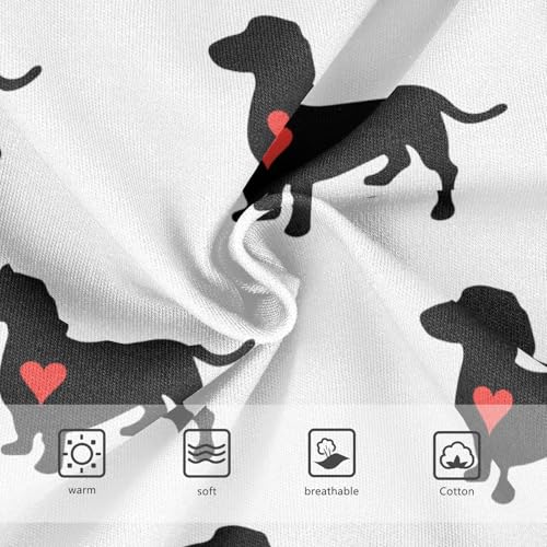 Wusikd Dachshund Dog Girls' Underwear Cotton Red Heart Cute Girls Briefs Soft Toddler Underwear 3T3