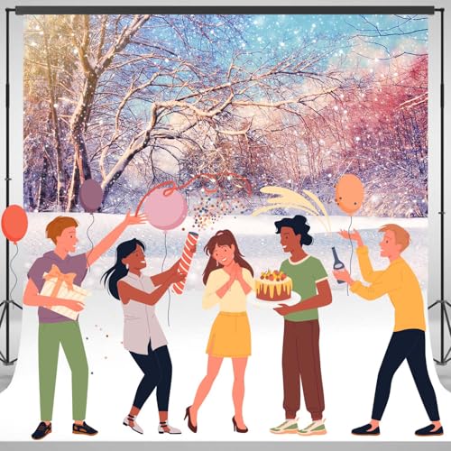 Toile-de-fond-pour-photo-de-paysage-de-foret-dhiver-Paysage-de-neige-Arbres-enneiges-Fond-de-photographie-pour-studio-de-stand-21-x-15-m Toile de fond pour photo de paysage de forêt d'hiver - Paysage de neige - Arbres enneigés - Fond de photographie pour studio de stand (2,1 x 1,5 m) – Image 4