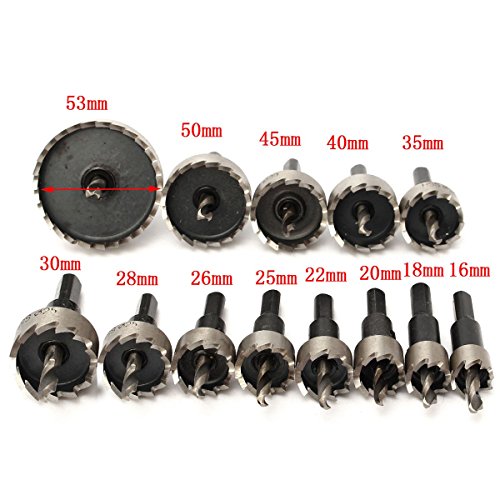 DRILLPRO 13Pcs Hole Saw Kit, HSS Drill Bit Hole Saw Bit Set for Metal, Stainless, 5/8"- 2 1/9" - Thumbnail 6