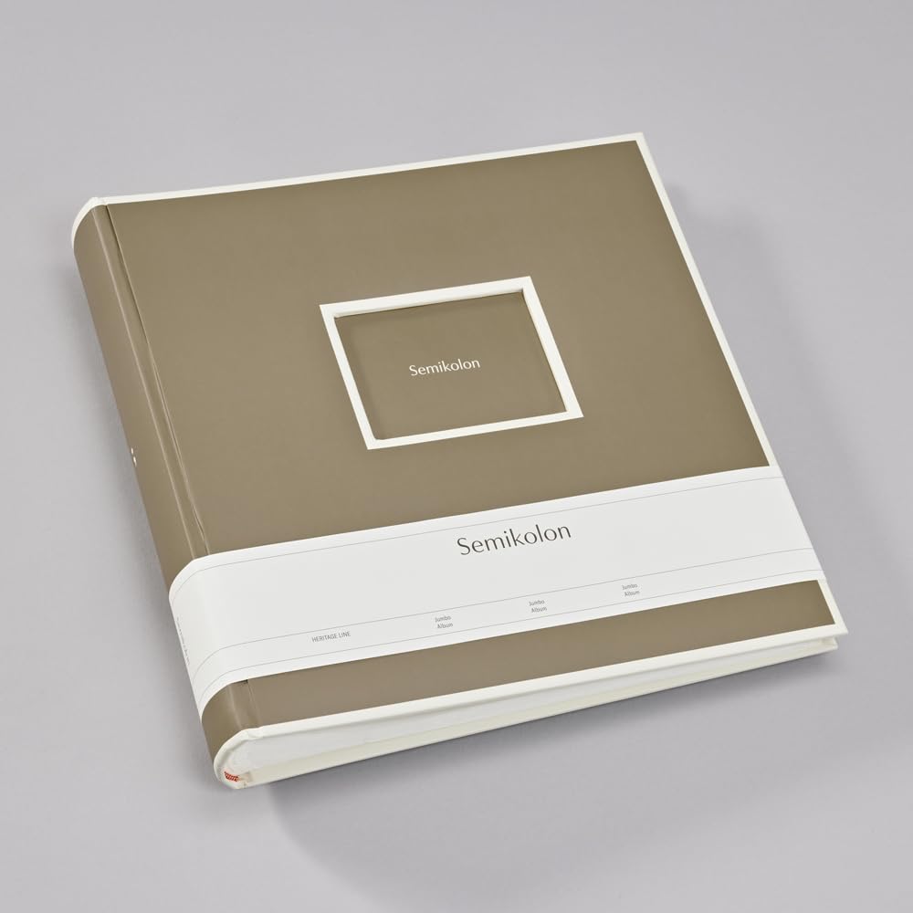 Semikolon 370026 Album Jumbo - 30 x 30 cm, 100 pages couleur crème, pour photos 10 x 15, avec papier vélin - beige fango