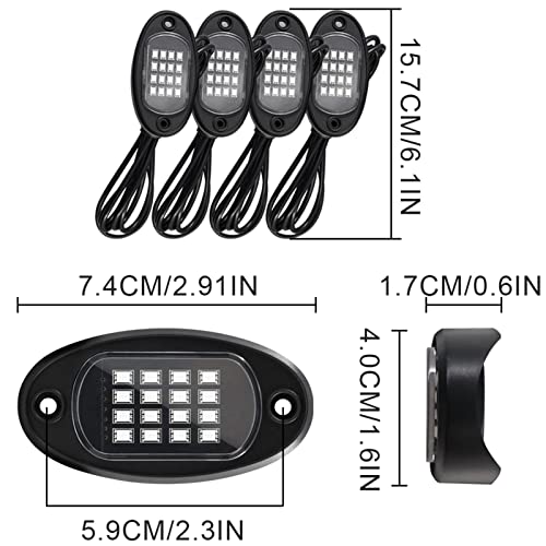 Luces LED de roca RGB con control por App Bluetooth para chasis de SUV 6