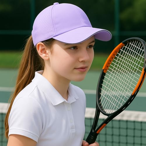 Girls Criss Cross Ponytail Hat Mesh Baseball Cap Kids Quick Dry Ponycap Hats Outdoor Summer Sports Hat Age 7-123