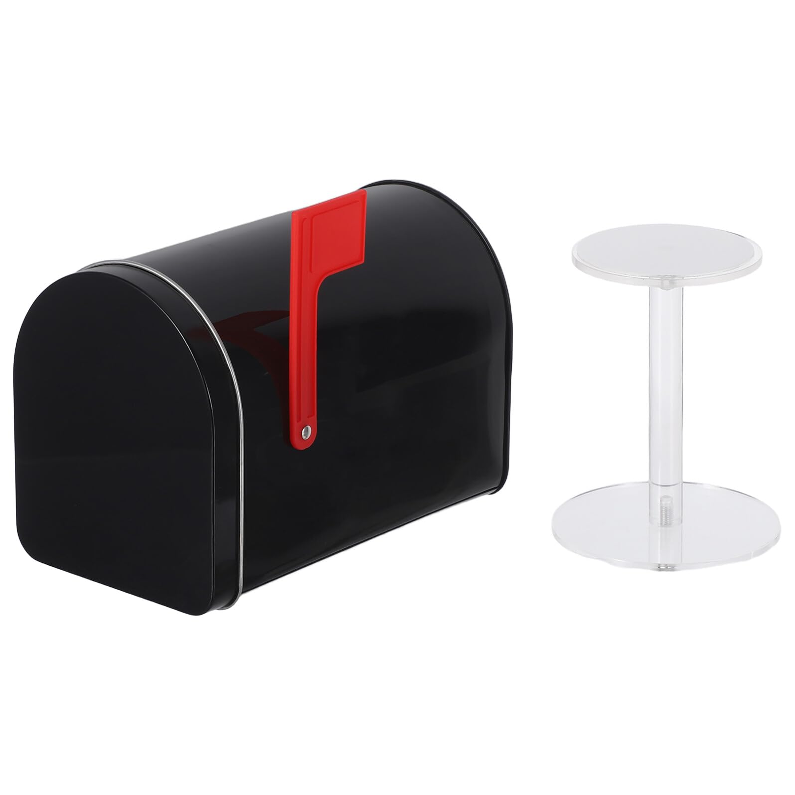 Boîte aux lettres métallique noire Yardenfun étanche avec support pour courrier compact