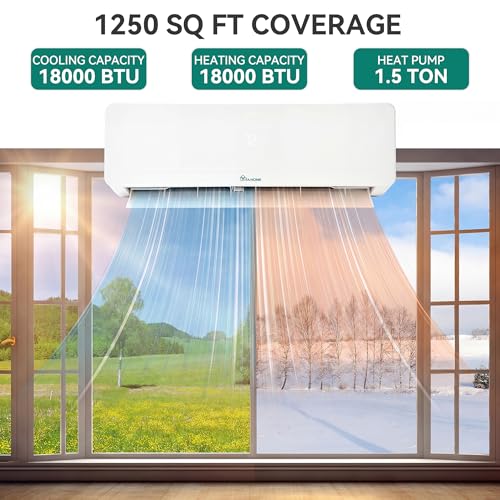 Image of YITAHOME 18000 BTU Mini Split AC /Heating System, Ductless Mini Split Air Conditioner Heat Pump,230V 20 SEER2 Energy Efficient Inverter AC Unit,Wifi Enabled Compatible with Alexa for Apartment, Garage