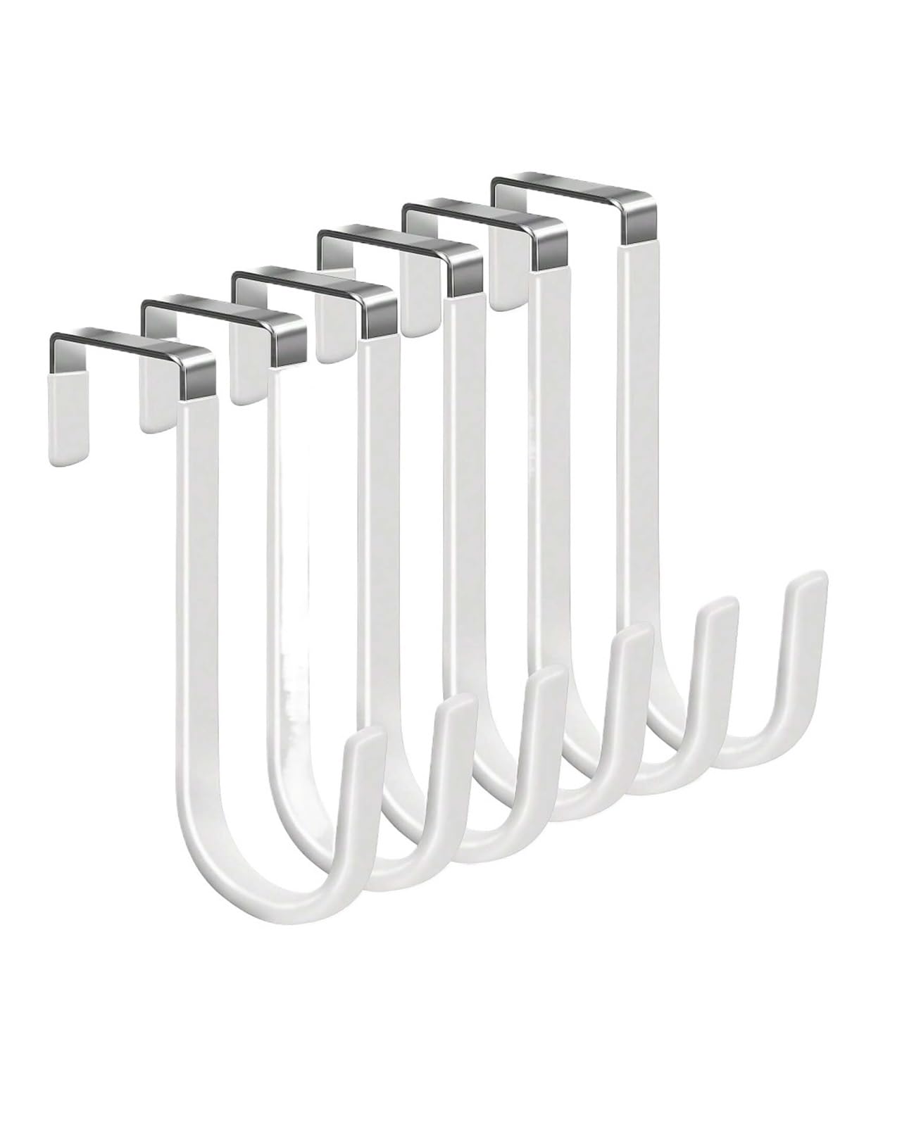 Ganchos para colgar en la puerta Colgadores de puerta, superficie de goma suave que evita arañazos, puerta resistente for baño, sala de estar, percha for ropa.(6-white)