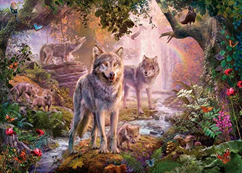 Ravensburger Great Outdoors Puzzle Series: Summer Wolves 300 Piece Jigsaw Puzzle for Adults - 82112 - Every Piece is Unique, Softclick Technology Means Pieces Fit Together Perfectly