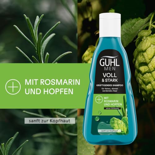 Guhl Men Voll & Stark Shampoo - Inhalt: 250 ml - Haartyp: dünn, fein, normal, blue
