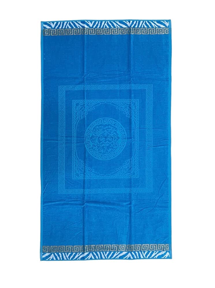 Telo Mare In Spugna Di Cotone - Blu Navy, 90x170 Cm, Logato Cavalli Class, Perfetto Per Spiaggia E Piscina - Foto 7