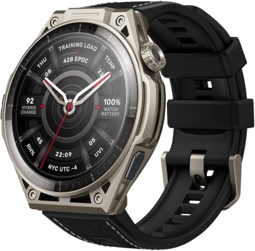 Image of Amazfit Balance Ultra 49mm GPS Smartwatch, 5 Buttons, 1.5 inch AMOLED Sapphire Glass, Titanium Case, Flashlight, 30-Day Battery, 64GB, 180+ Sports, Hybrid Training & HYROX Mode, 10 ATM for Android & iOS
