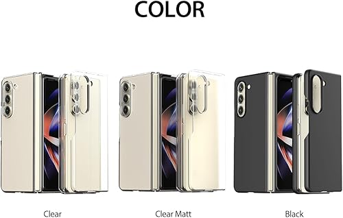 Miniatura 9 de araree Nukin - Funda para Samsung Galaxy Z Fold 5, transparente, ultrafina, delgada, resistente, a prueba de arañazos, minimalista, liso, elegante,