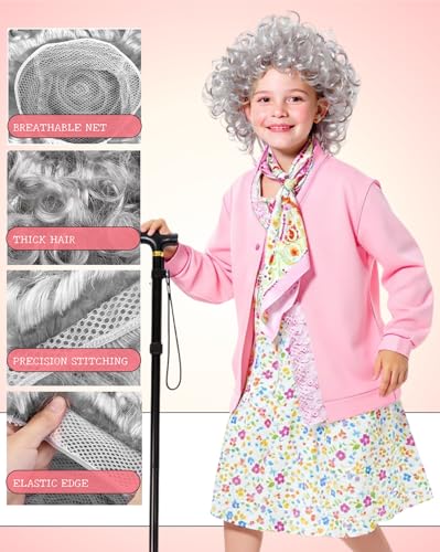 Disfraz Niñas 100 Días de Escuela Vestido de Abuela 6-8 años miniatura 3