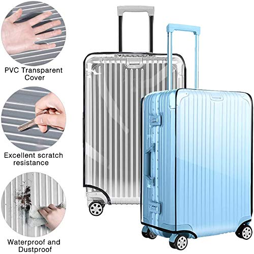 Clear Suitcase Cover PVC Protectors 20/24/28 Inch Luggage Cover for Wheeled Suitcase (28''(18.9''L x 12.6''W x 26.4''H))2