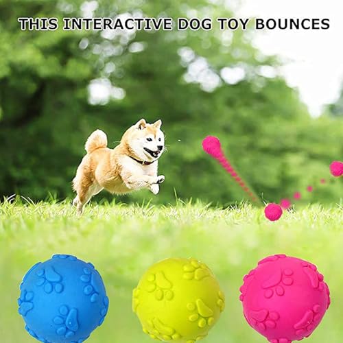 ZHXMALL 3 Stück Hundespielzeug Bälle,Quietsche Bälle,Hund Kauspielzeug,Hundeball Schwimmfähig(Blau, Rosa, Grün) (Ball, Ball)
