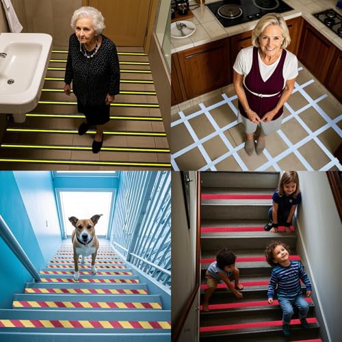 Image of Anti Slip Tape 2 Inch Wide, Waterproof Grip Adhesive Tape, Heavy Duty High Traction Friction for Indoor /Outdoor Steps (33 Ft /Black).