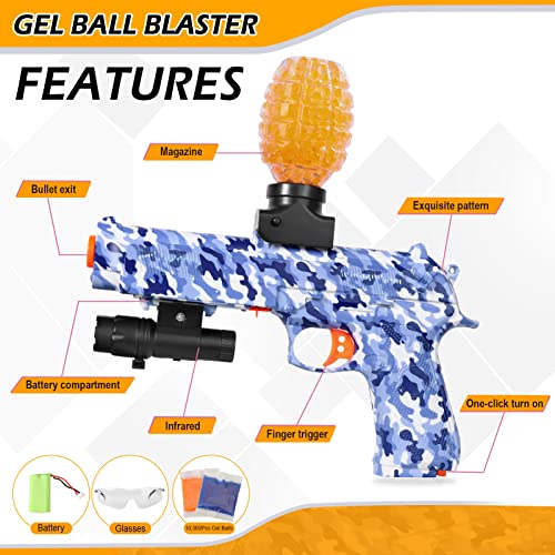 Electric Gel Gun Blaster Automatic Splatter Ball Blaster Eco-Friendly Splat Gun With 10,000 Gel Balls For Outdoor Activities, Able To Shoot 12 Rounds Per Second #TOP1