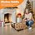 YQBRAO Rolling Firewood Rack with Wheels, 24 Inch Heavy-Duty Indoor Outdoor Log Holder, Wood Storage for Fireplace & Patio, Waterproof & Rustproof