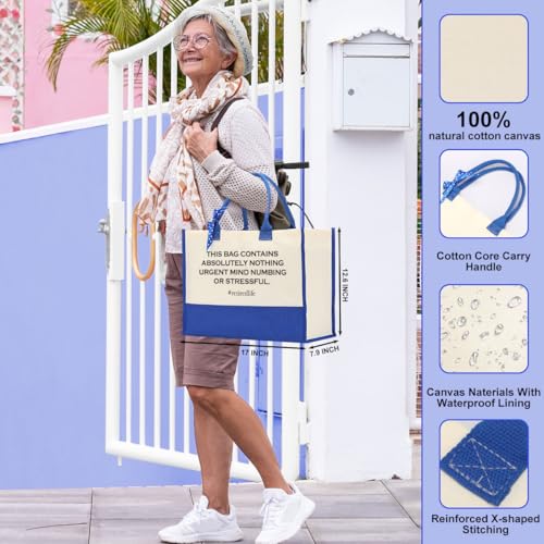 Image of FORBIDDEN PAPER Retirement Gifts for Women Retirement Decorations Travel Gift Lake House Gifts BeachTote Bag