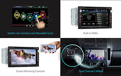 TRONS 7" Touchscreen Autoradio Wince DVD Player GPS Navigation Bluetooth Musik Streaming Naviceiver DAB+ Lenkradsteuerung Dual CANbus FÜR Volkswagen/Skoda/SEAT – Bild 3