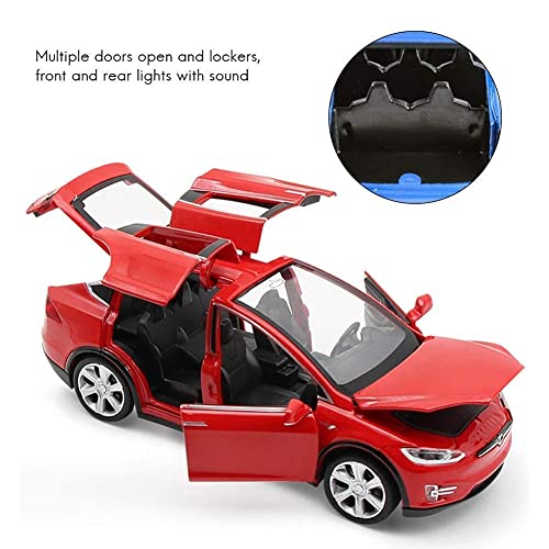 Image of Alloy Car Model Diecasts Metal Toy with Sound /Light /Pull-Back Off-Road Vehicles Car Model Collection Kids Toys Gift Multicolor Pack of 1 (1:32 Tesla T X90)