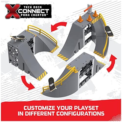 Tech Deck, Sk8 Garage X-Connect Park Creator, Customisable and Buildable Ramp Set with Exclusive Fingerboard, Kids Toy for Boys and Girls Aged 6 and up
