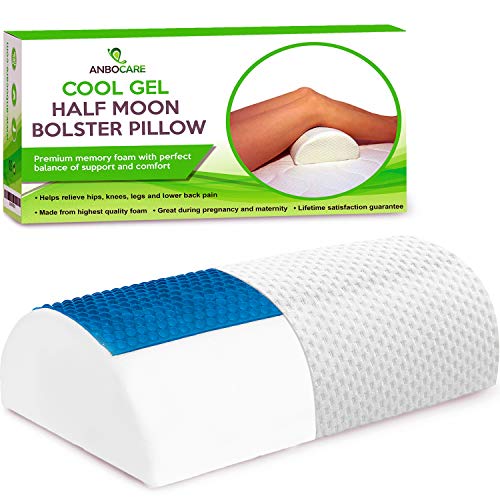 AnboCare Half Moon Bolster Pillow for Legs - Semi Roll Under Knee Pillow