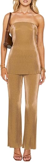 Geagodelia Damen Zweiteiler Sommer Hosenanzug Elegant Outfits Kleidung 2 Teiler Set Top Oberteil + Hose Y2k Aesthetic Clothes Loungewear Anzug