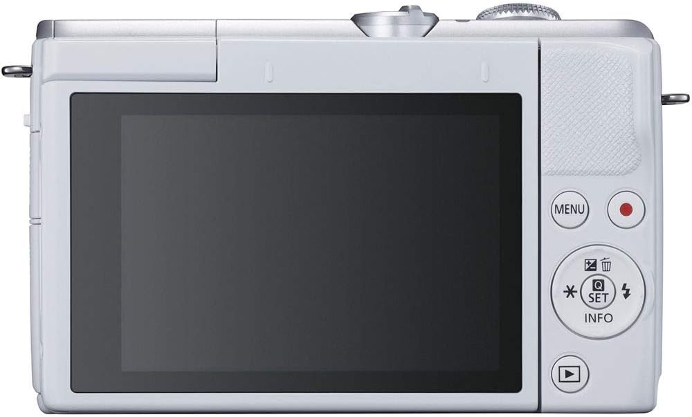 Canon EOS M200 Mirrorless Digital Camera with 15-45mm Lens (White) (3700C009) + 64GB Card + Case + Card Reader + Flex Tripod + Hand Strap + Cap Keeper + Wallet + Cleaning Kit