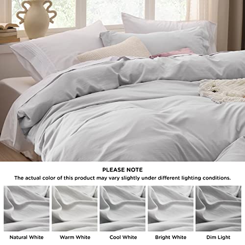 image for Bedsure Light Grey Oversized King Duvet Cover - 3 Pieces Prewashed Cot