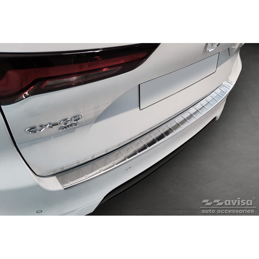 Avisa Protector del Parachoques Trasero Inoxidable Compatible con Mazda CX-60 2022- 'Ribs'