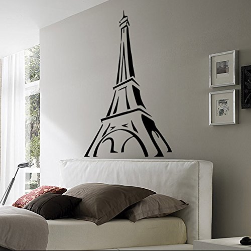 Vinyle Décoratif Tour Eiffel Paris Noir | Grand Autocollant Mural 60x100 cm