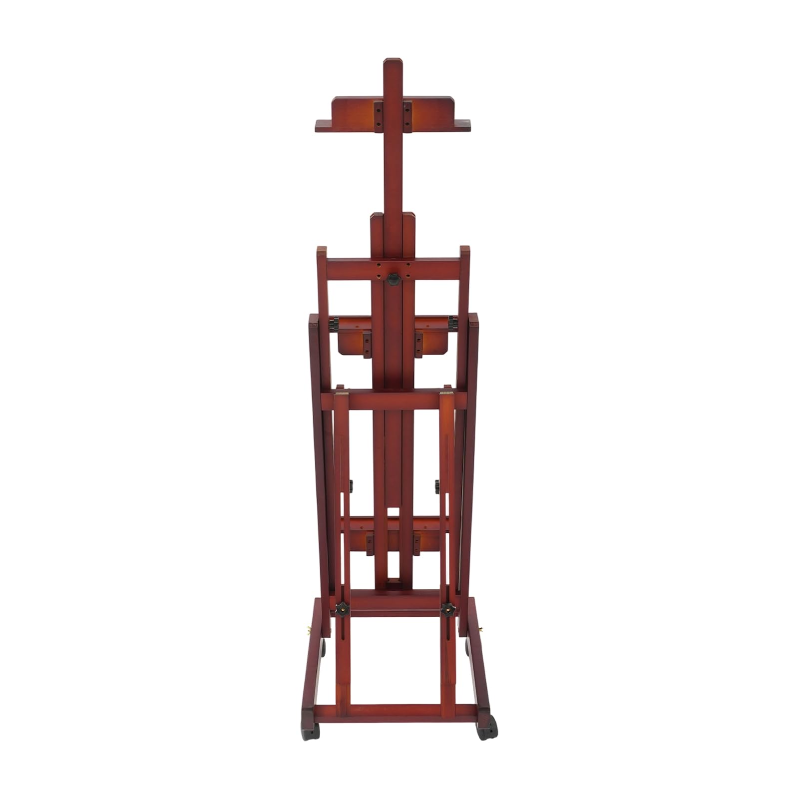 Caballete de estudio versátil con marco en H, altura ajustable de 53,15 a 94,49 pulgadas, con ruedas para pintura y visualización, caballete de madera grande para pintura 50 x 43 x 135-240 cm