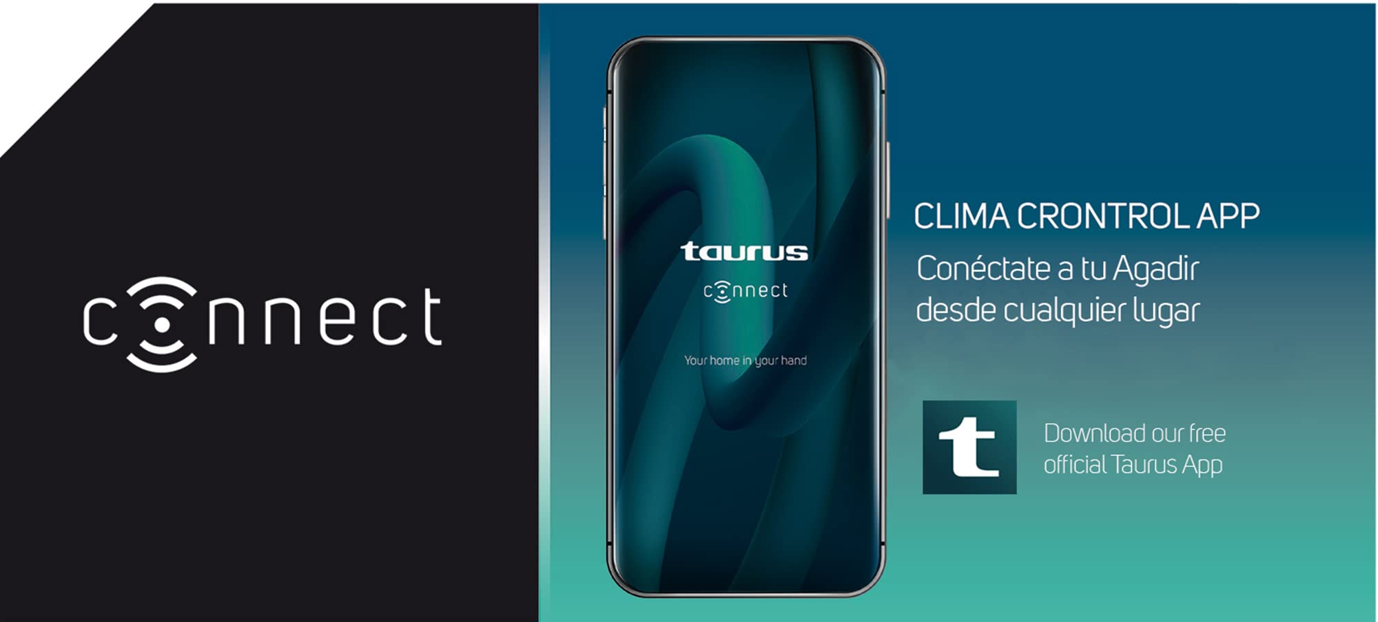 Taurus Agadir 2500 CONNECT - Radiador de aceite. Radiador eléctrico. Pantalla digital. Temperatura ajustable. Temporizador 24h. 3 niveles de potencia + modo ECO. Ruedas. 2500W. Silencioso.