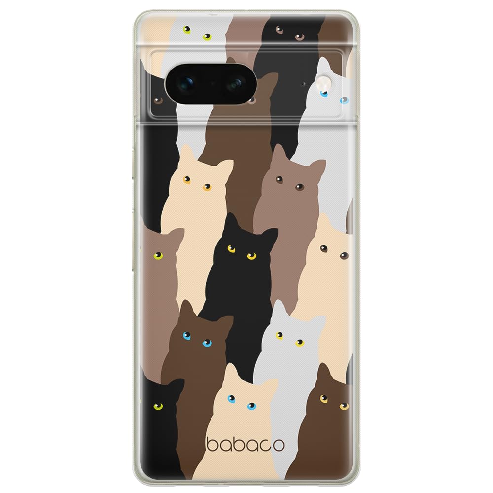 Babaco ERT GROUP mobile phone case for Google PIXEL 7 original and officially Licensed pattern Cats 001 optimally adapted to the shape of the mobile phone, case made of TPU