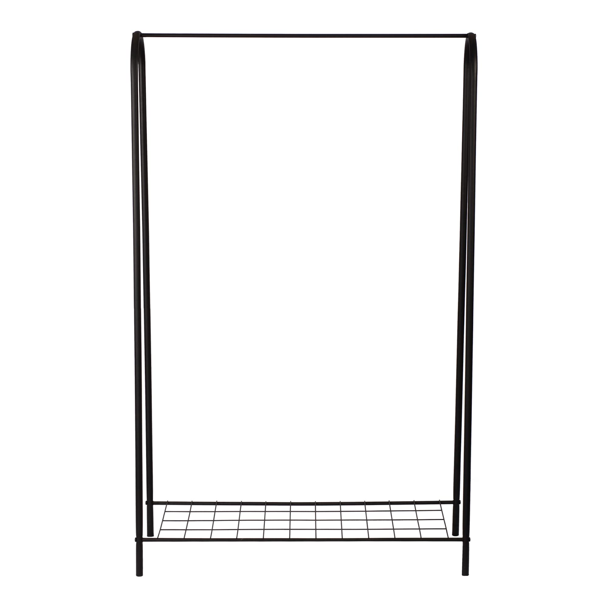 [en.casa] Stand Appendiabiti (AxLxP) 144 x 89 x 32 cm Organizzatore con Barra Porta Abiti e 1 Ripiano Allestimento per Guardaroba Teatro Negozio di Abbigliamento - Struttura in Metallo