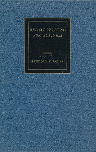 Report Writing for Business B000VT3O8K Book Cover