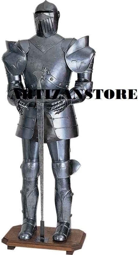Miniatura 4 de ARTIZANSTORE Traje de armadura de caballero medieval, armadura decorativa, disfraz de Halloween, traje medieval de armadura de caballeros