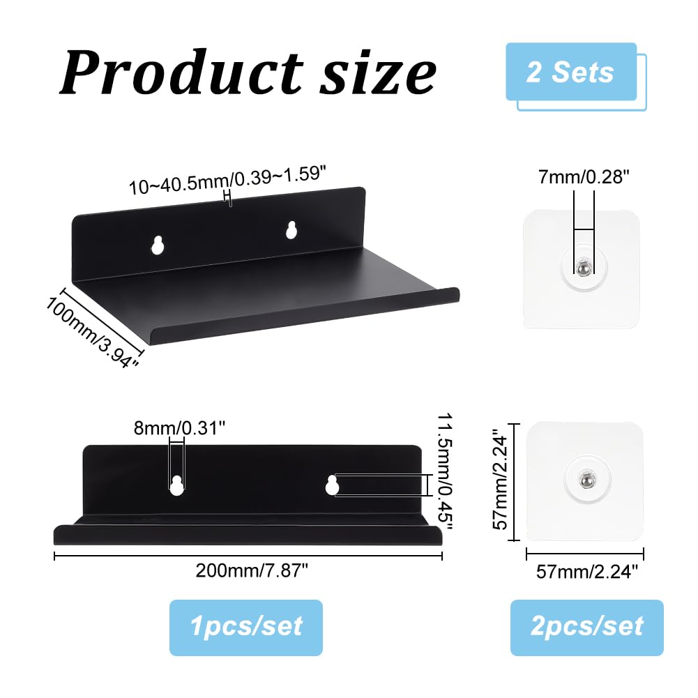 Set di 2 mensole da parete in metallo nero 60x16 cm per libri e oggetti decorativi – ideali per soggiorno e cucina | MILUKA | Leroy Merlin