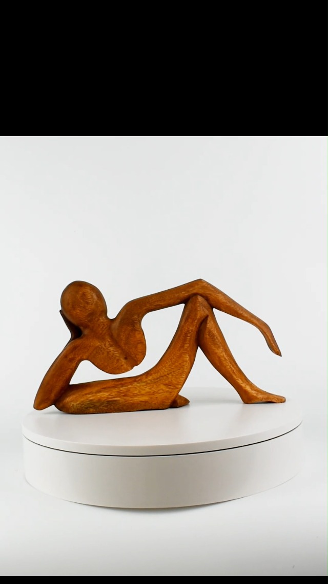 Escultura abstracta de madera de 12 pulg. Modelo A miniatura 7