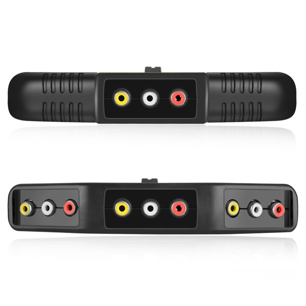 TNP 3 Way Porta RCA Composto de Áudio e Vídeo AV Switcher Selector
