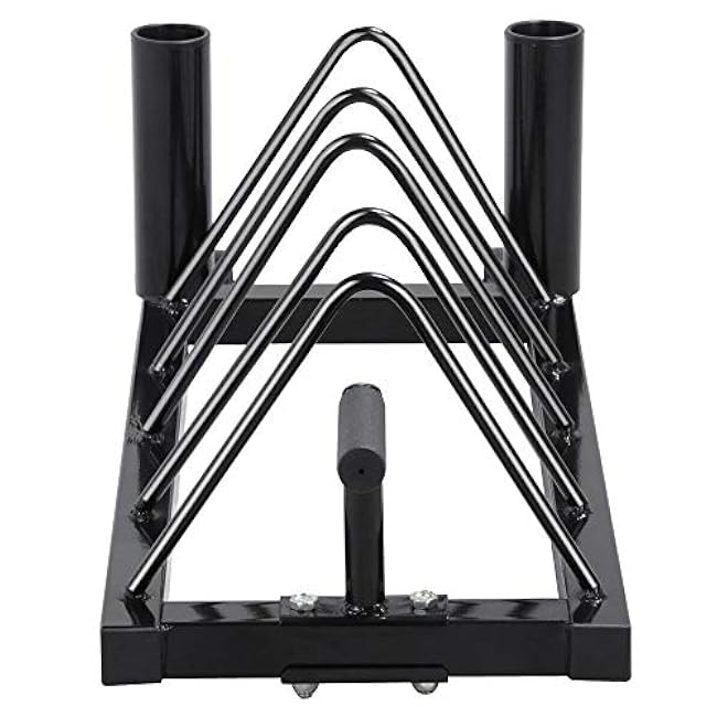 Topeakmart Barbell Weight Plate Bumper Stand,Powder-Coated Steel Frame