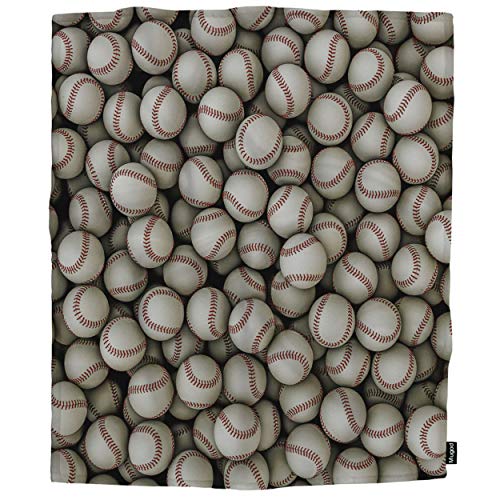 Mugod Baseballs Throw Blanket 3D Illustration Of Panoramic View Of Hundreds Of Baseballs Decorative Soft Warm Cozy Flannel Plush Throws Blankets For Baby Toddler Dog Cat 30 X 40 Inch #TOP3