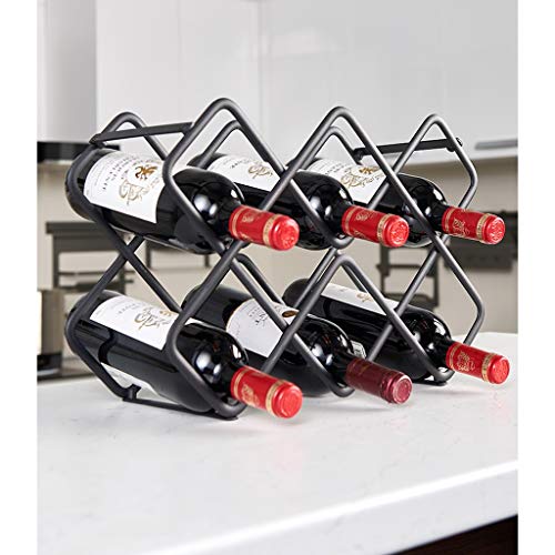 Soporte para 8 botellas de vino de metal miniatura 6