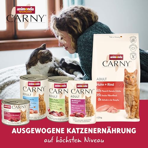 animonda Carny Adult Huhn + Forelle (1,75 kg), Adult Trockenfutter für ausgewachsene Katzen, Katzenfutter ohne Getreide und Zucker, Katzentrockenfutter mit 65 % Fleisch und Fisch
