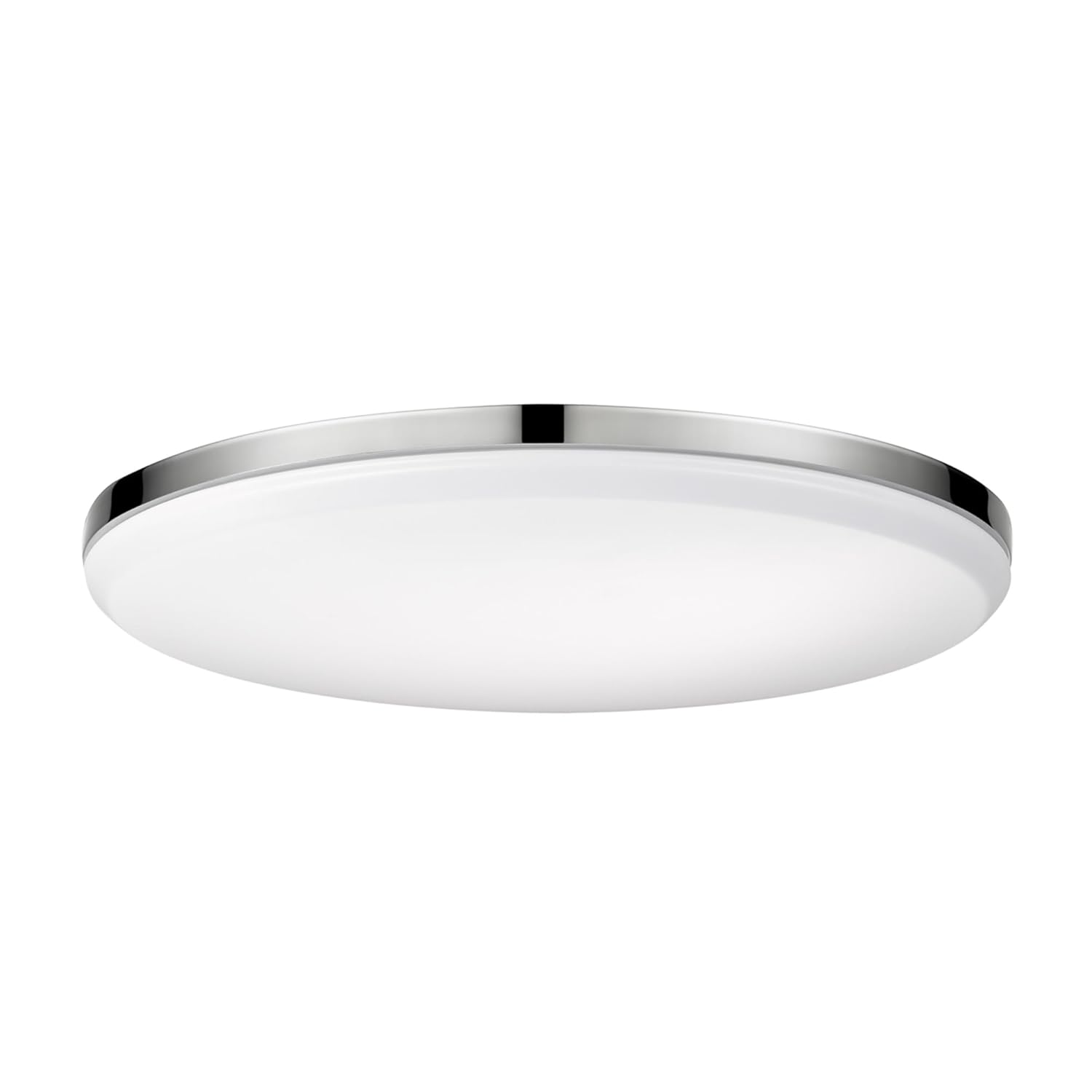 Globe Electric 65584 14 Integrated LED Flush Mount Ceiling Light Chrome Finish Frosted Shade Slim Low Profile 2200