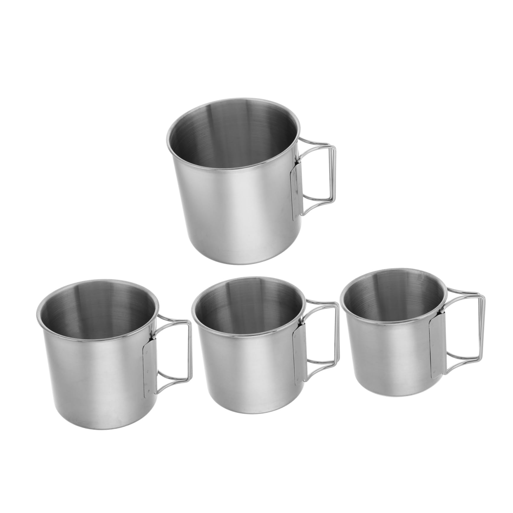 HANABASS 4 Stück Edelstahl Becher für Outdoor Faltbar Tragbar aus Edelstahl für Camping Reisen und Picknick Mehrwegbecher