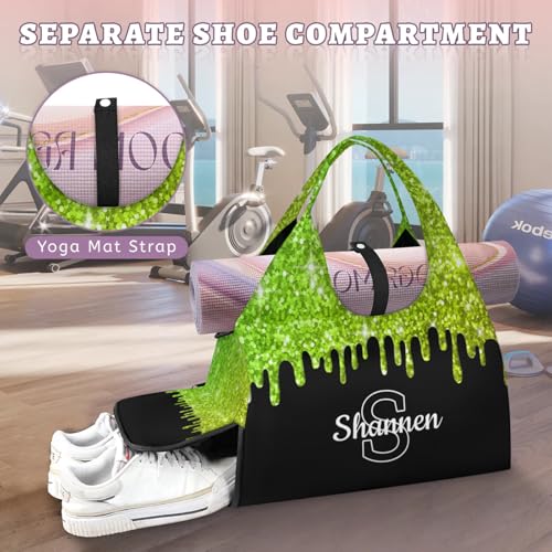 Custom Name Yoga Mat Bag for Women Personalized Sports Gym Duffle Bag for Pilates Travel4