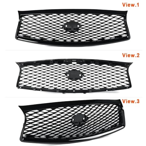 Calandre avant pour Q50 2014-2017 grille supérieure pare-choc noir brillant