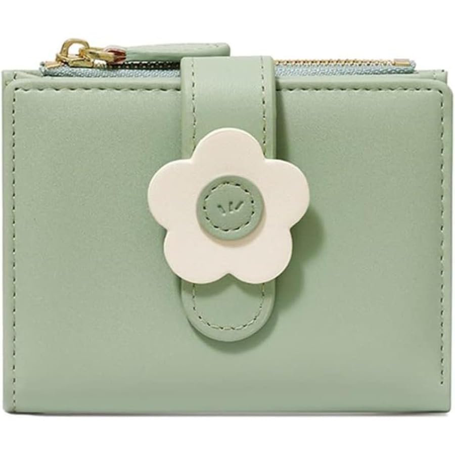 Mini portefeuille fleuri compact et élégant pour femme avec grand porte-cartes