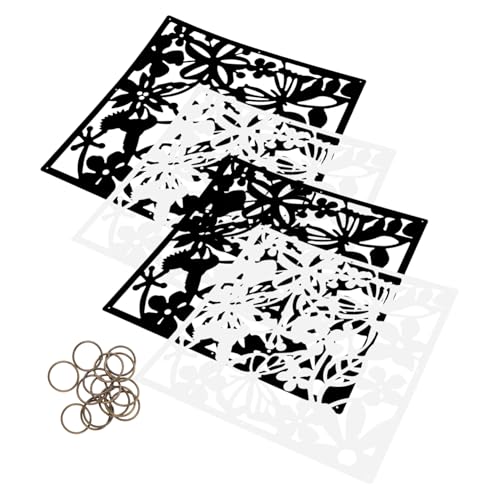 Amosfun Panel Colgante 4 Piezas (2 Blancos 2 Negros) Panel Decorativo Hueco De PVC para Interiores, Divisor Sencillo para Hogar, Oficina, Restaurante y Decoración Ambiental